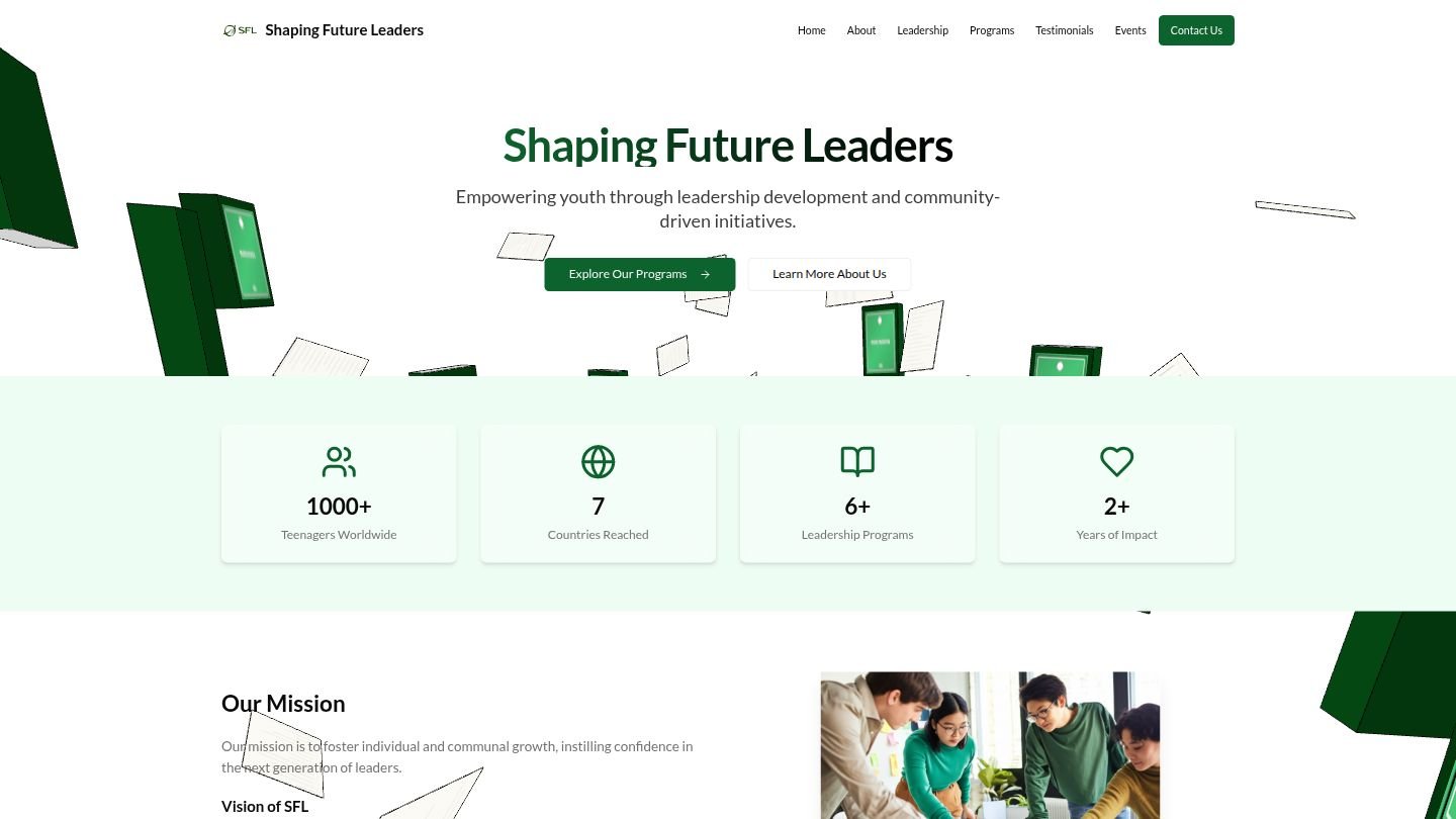 SFL Youth website screenshot